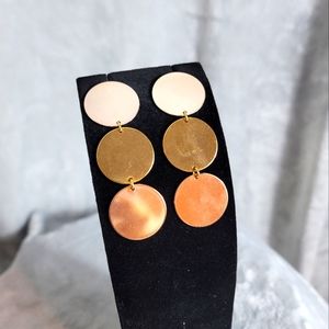 Tri-metal Post Earrings